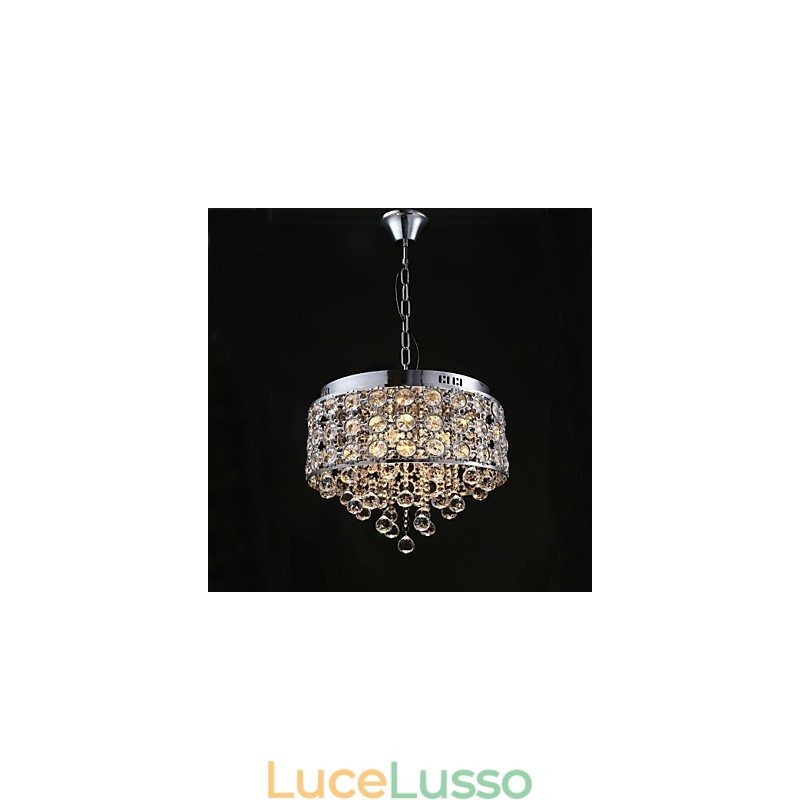 Lampadario in cristallo trasparente a 4 luci Girasole K9