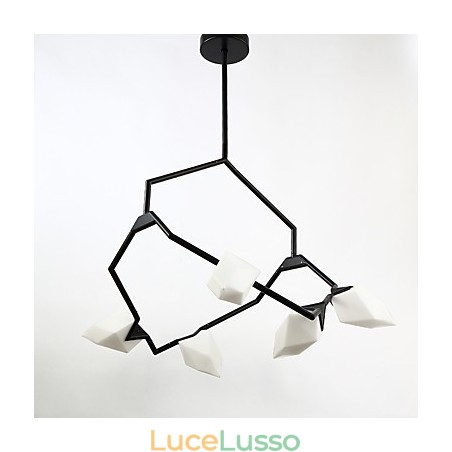 Five Light Post Modern Metal with Glass Peach Chandelier Lamp the Canteen Decorate Pendant Lamp Five Light Post Modern Metal with Glass Peach Chandelier Lamp the Canteen Decorate Pendant Lamp