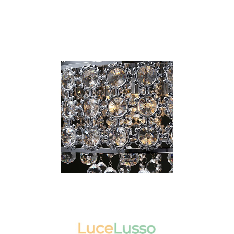 Lampadario in cristallo trasparente a 4 luci Girasole K9