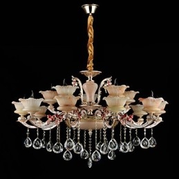 Lampada a sospensione in lega di zinco Caratteristica per cristallo Mini stile metallo negozi interni 15 lampadine