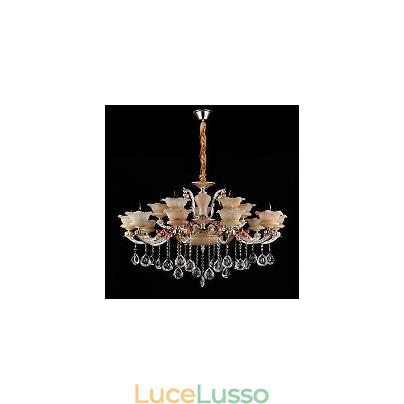 Lampada a sospensione in lega di zinco Caratteristica per cristallo Mini stile metallo negozi interni 15 lampadine