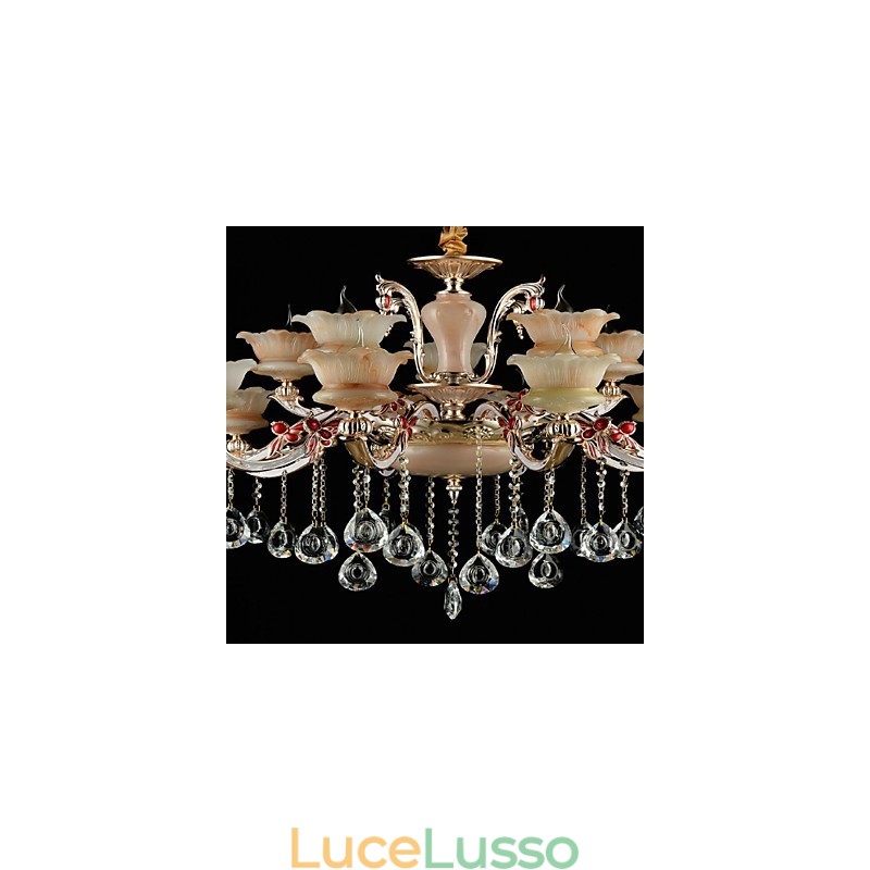 Lampada a sospensione in lega di zinco Caratteristica per cristallo Mini stile metallo negozi interni 15 lampadine