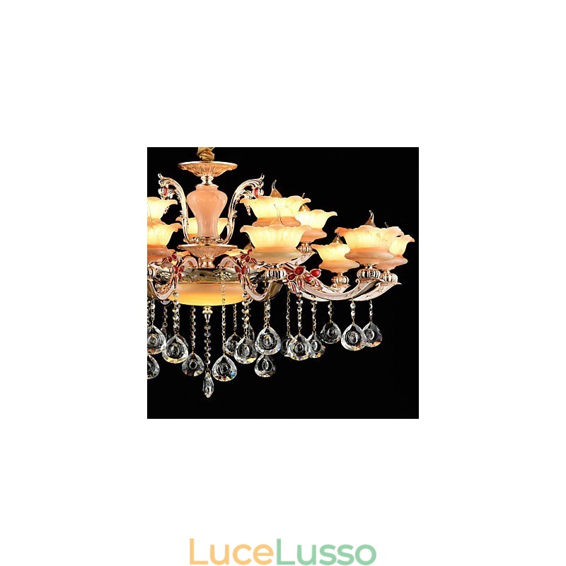 Lampada a sospensione in lega di zinco Caratteristica per cristallo Mini stile metallo negozi interni 15 lampadine