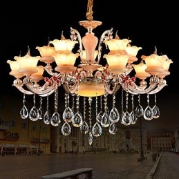Lampada a sospensione in lega di zinco Caratteristica per cristallo Mini stile metallo negozi interni 15 lampadine