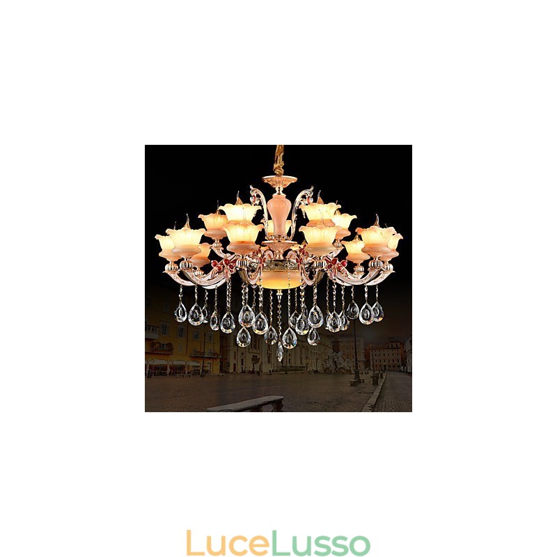 Lampada a sospensione in lega di zinco Caratteristica per cristallo Mini stile metallo negozi interni 15 lampadine