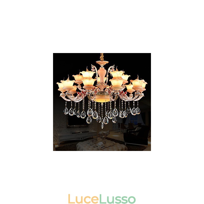 Lampada a sospensione in lega di zinco Caratteristica per cristallo Mini stile metallo negozi interni 15 lampadine