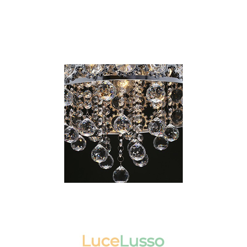 Lampadario in cristallo trasparente a 4 luci Girasole K9