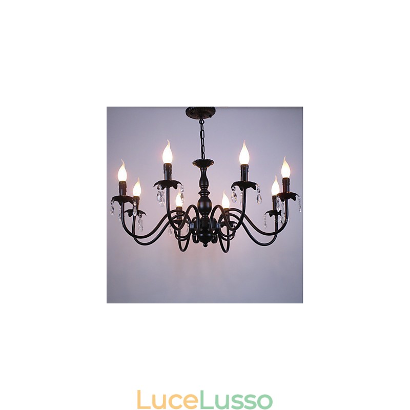 Lampada a candela in cristallo in stile europeo Lampada Negozio di abbigliamento Lampade e lanterne Progetto di decorazione Droplight