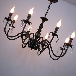 Lampada a candela in cristallo in stile europeo Lampada Negozio di abbigliamento Lampade e lanterne Progetto di decorazione Droplight