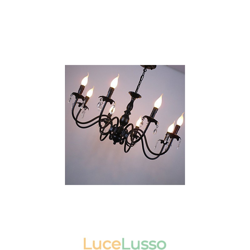 Lampada a candela in cristallo in stile europeo Lampada Negozio di abbigliamento Lampade e lanterne Progetto di decorazione Droplight