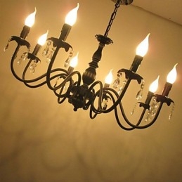 Lampada a candela in cristallo in stile europeo Lampada Negozio di abbigliamento Lampade e lanterne Progetto di decorazione Droplight