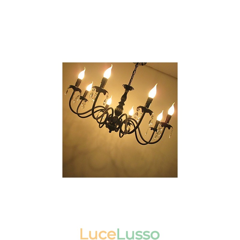 Lampada a candela in cristallo in stile europeo Lampada Negozio di abbigliamento Lampade e lanterne Progetto di decorazione Droplight