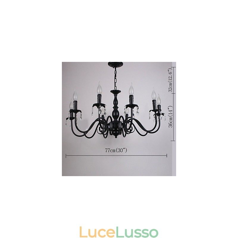Lampada a candela in cristallo in stile europeo Lampada Negozio di abbigliamento Lampade e lanterne Progetto di decorazione Droplight