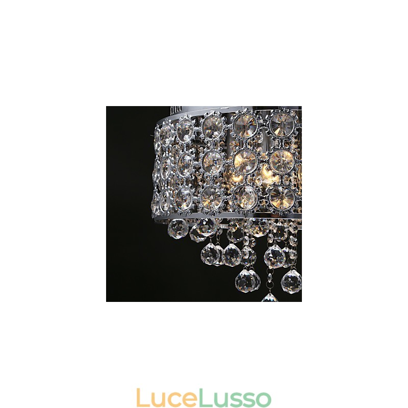 Lampadario in cristallo trasparente a 4 luci Girasole K9