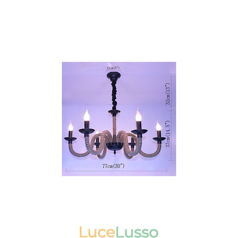 Loft Industriale Vento Vintage Ferro Lampade Negozi Lampadario Corda Lampadario Luci