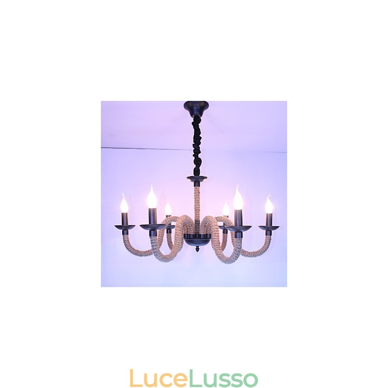 Loft Industriale Vento Vintage Ferro Lampade Negozi Lampadario Corda Lampadario Luci