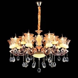 Lampada a sospensione in lega di zinco Caratteristica per cristallo Mini stile metallo negozi interni 15 lampadine