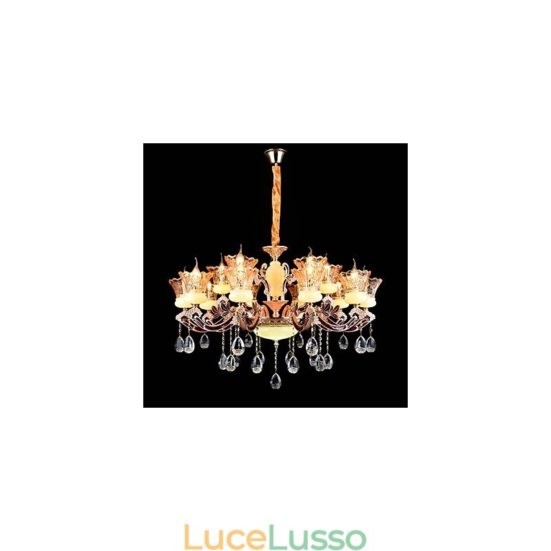 Lampada a sospensione in lega di zinco Caratteristica per cristallo Mini stile metallo negozi interni 15 lampadine