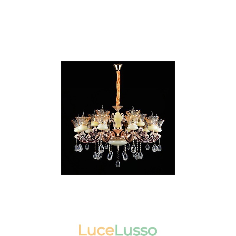 Lampada a sospensione in lega di zinco Caratteristica per cristallo Mini stile metallo negozi interni 15 lampadine