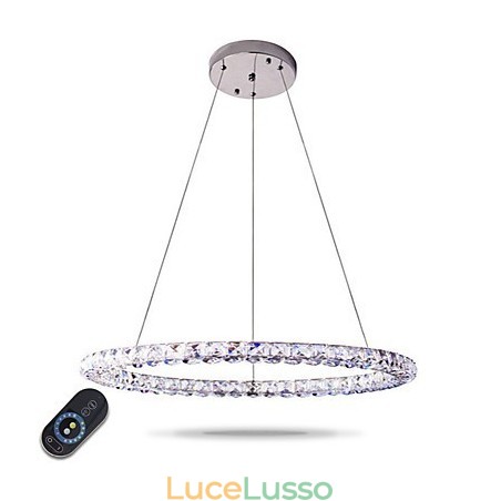 Lampadario moderno in cristallo ad anello Lampadario moderno in cristallo Lampada da soffitto Lampada da interno dimmerabile con telecomando Lampadario moderno in cristallo ad anello Lampadario moderno in cristallo Lampada da soffitto Lampada da interno dimmerabile con telecomando