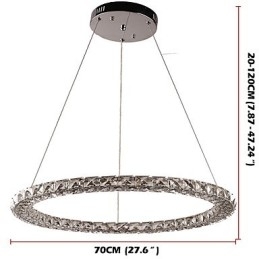 Lampadario moderno in cristallo ad anello Lampadario moderno in cristallo Lampada da soffitto Lampada da interno dimmerabile con telecomando