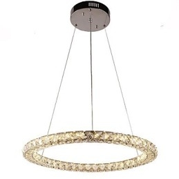 Lampadario moderno in cristallo ad anello Lampadario moderno in cristallo Lampada da soffitto Lampada da interno dimmerabile con telecomando
