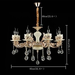 Caratteristica tradizionale classica in lega di zinco per lampadario in metallo con 8 lampadine in stile mini cristallo