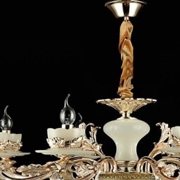 Caratteristica tradizionale classica in lega di zinco per lampadario in metallo con 8 lampadine in stile mini cristallo