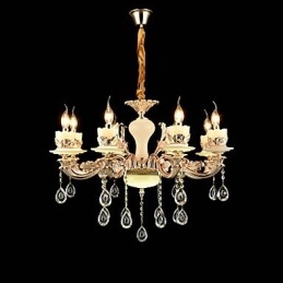 Caratteristica tradizionale classica in lega di zinco per lampadario in metallo con 8 lampadine in stile mini cristallo