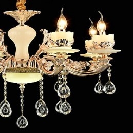 Caratteristica tradizionale classica in lega di zinco per lampadario in metallo con 8 lampadine in stile mini cristallo