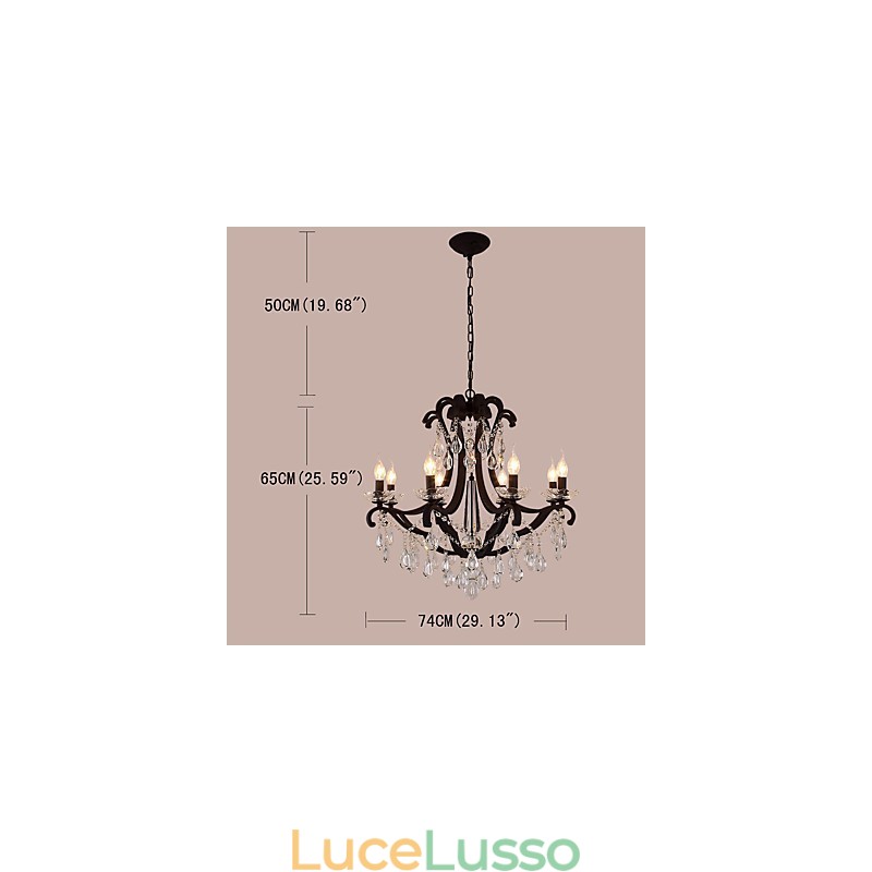 Lampadario di cristallo a 8 luci moderno contemporaneo tradizionale classico rustico lodge vintage retrò lanterna tamburo paese dipinto