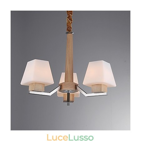Lampadario in legno e bambù con caratteristica galvanica contemporanea moderna Lampadario in legno e bambù con caratteristica galvanica contemporanea moderna