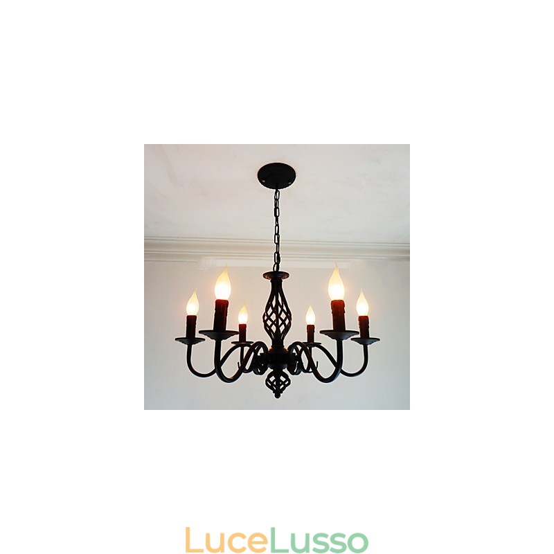 Artistico Chic & Moderno Altri Caratteristica per Candela Stile Metallo Interni 6 Lampadine Lampadario