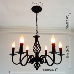 Artistico Chic & Moderno Altri Caratteristica per Candela Stile Metallo Interni 6 Lampadine Lampadario