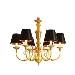 Lampadario tradizionale classico country in ottone caratteristica per mini stile metallo 6 lampadine