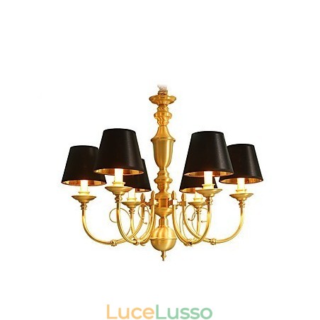 Lampadario tradizionale classico country in ottone caratteristica per mini stile metallo 6 lampadine Lampadario tradizionale classico country in ottone caratteristica per mini stile metallo 6 lampadine