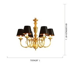 Lampadario tradizionale classico country in ottone caratteristica per mini stile metallo 6 lampadine