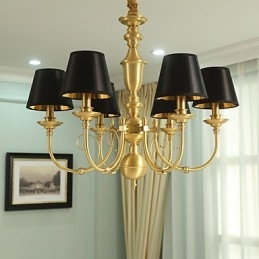 Lampadario tradizionale classico country in ottone caratteristica per mini stile metallo 6 lampadine