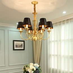 Lampadario tradizionale classico country in ottone caratteristica per mini stile metallo 6 lampadine