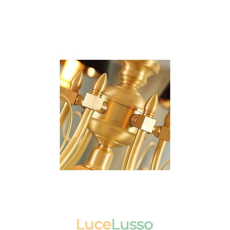 Lampadario tradizionale classico country in ottone caratteristica per mini stile metallo 6 lampadine