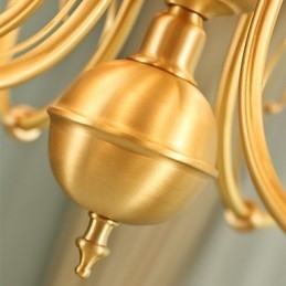 Lampadario tradizionale classico country in ottone caratteristica per mini stile metallo 6 lampadine