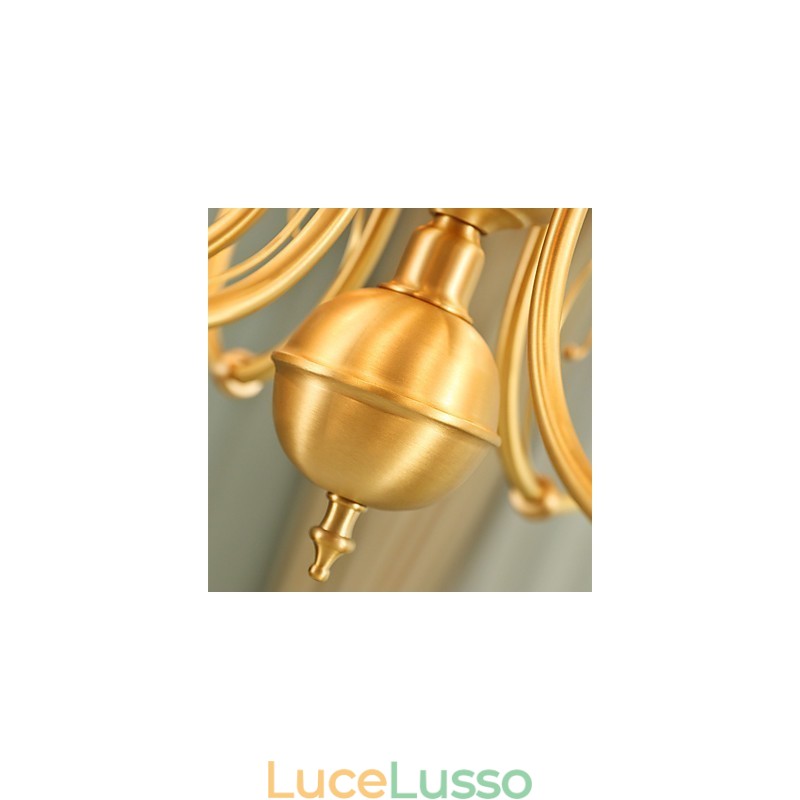 Lampadario tradizionale classico country in ottone caratteristica per mini stile metallo 6 lampadine