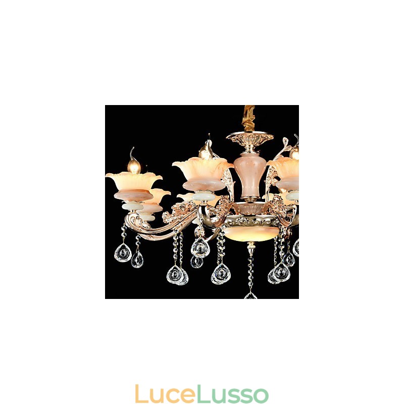 Moderno Contemporaneo Tradizionale Classico Lega di Zinco Caratteristica per Cristallo Mini Stile Lampadario in Metallo