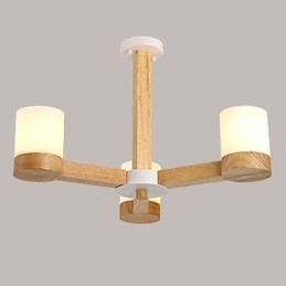 Lampadario a 3 luci moderno contemporaneo tradizionale classico vintage country legno caratteristica per legno