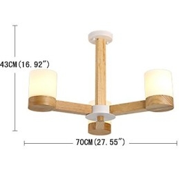 Lampadario a 3 luci moderno contemporaneo tradizionale classico vintage country legno caratteristica per legno
