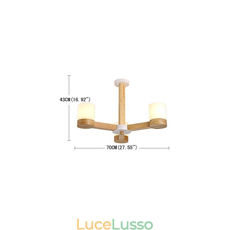 Lampadario a 3 luci moderno contemporaneo tradizionale classico vintage country legno caratteristica per legno
