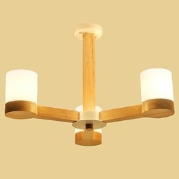Lampadario a 3 luci moderno contemporaneo tradizionale classico vintage country legno caratteristica per legno