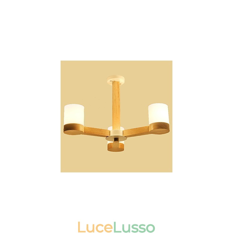 Lampadario a 3 luci moderno contemporaneo tradizionale classico vintage country legno caratteristica per legno