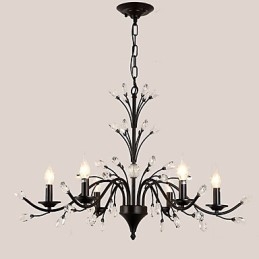 Lampadario di cristallo a 6 luci, moderno, contemporaneo, tradizionale, classico, vintage, retrò, country, dipinto, caratteristica