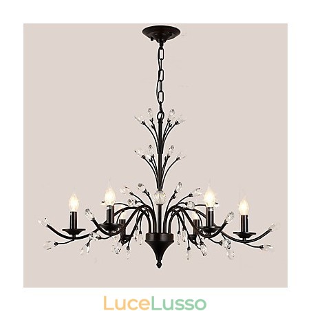Lampadario di cristallo a 6 luci, moderno, contemporaneo, tradizionale, classico, vintage, retrò, country, dipinto, caratteristica Lampadario di cristallo a 6 luci, moderno, contemporaneo, tradizionale, classico, vintage, retrò, country, dipinto, caratteristica